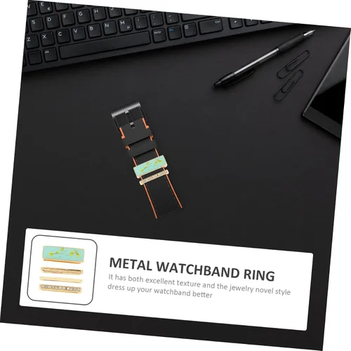 Vista 5 de Mikikit 8 piezas de Apple compatible con adornos de silicona para reloj, anillos para bucles, correa de reloj inteligente, encantos de correa