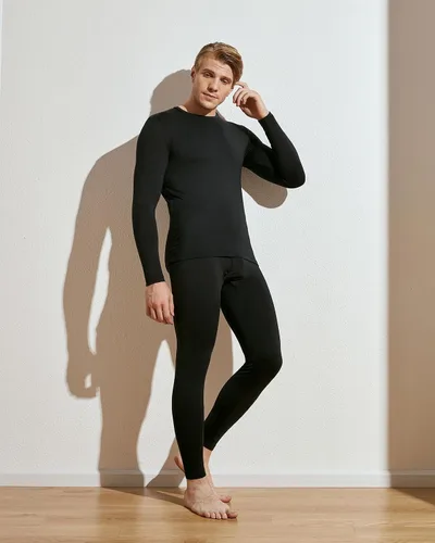 Vista 6 de LAPASA Conjunto de ropa interior térmica para hombre con forro polar suave, calzoncillos largos, peso ligeromediopesado, capa base superior e