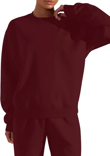 Vista 2 de FUPHINE Conjunto de dos piezas de gran tamaño para mujer, conjuntos de sudadera y pantalones holgados