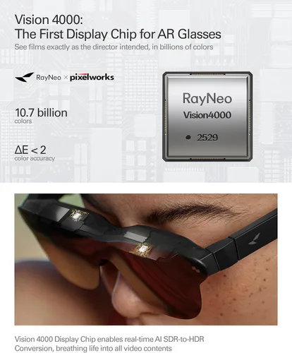 Vista 3 de RayNeo Air 4 Pro AR/XR - Pantalla de video HDR10 de 201 pulgadas, chip Vision 4000, audio de Bang & Olufsen, películas 3D y gafas inteligentes