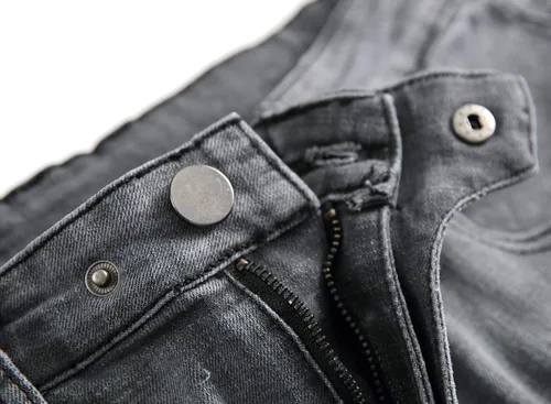 Vista 4 de QIMYUM Jeans ajustados para hombre, jeans ajustados rasgados para hombre, jeans de motociclista, elásticos, pantalones de mezclilla de Moto Cargo