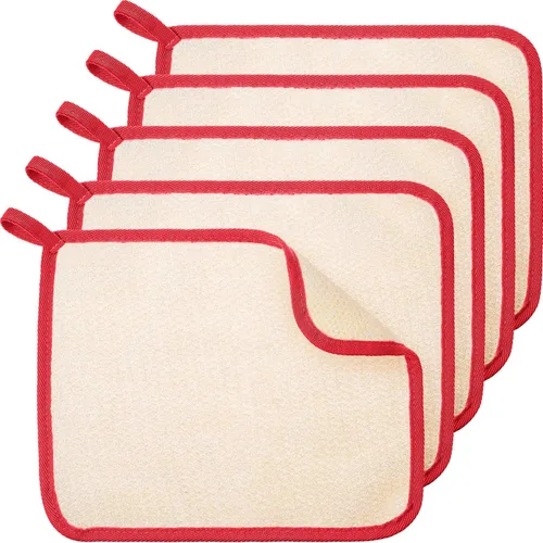 Vista 13 de Tatuo 5 paños exfoliantes para el rostro y el cuerpo, tejido de toalla para el baño, exfoliante, masaje, paño de baño para mujeres y hombres, 10.63