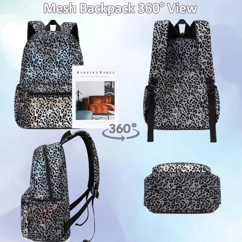 Vista 3 de Meisohua Mochila para niñas para escuela primaria y secundaria para niños, mochila de malla ligera para niñas, mochila casual para viajes, Negro