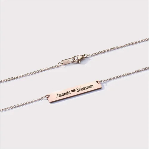 Vista 2 de Collar personalizado para mujer, colgante de barra con nombre, regalo de graduación o regalo del día de la madre para ella, placa de nombre dorada