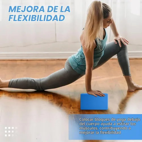 Vista 5 de Bloques de yoga Bloque de espuma de apoyo sin látex con bordes biselados, bloques de ejercicio antideslizantes para pilates, meditación