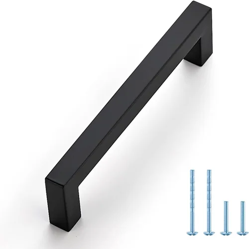 Vista 19 de Ravinte Paquete de 5 tiradores cuadrados de gabinete de 2-1/2 pulgadas, manijas negras para gabinetes de cocina, accesorios de cocina negros mate