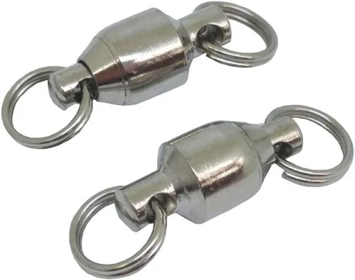 Vista 6 de 25/50pcs Ball Bearing Swivel Fishing Stainless Split Ring Fish Hooks Connectors for Saltwater 7LB-132LB