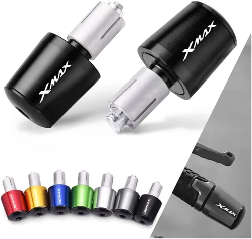 Vista 2 de Motorcycle Handle Bar End Weight Handlebar Grips Cap Anti Vibration Silder Plug for XMAX300 XMAX400 X-MAX 125 250 300 400 (Color : Black)