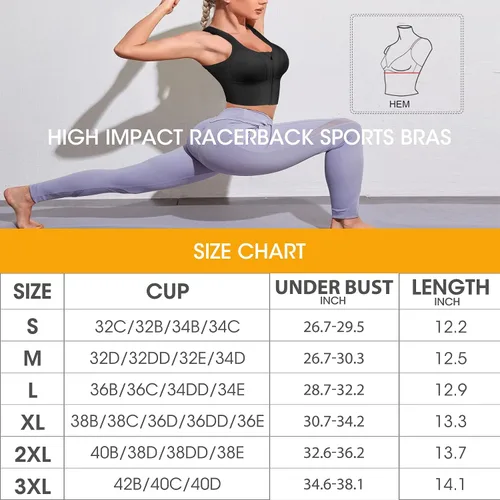 Vista 5 de Sujetadores deportivos con cremallera frontal para mujer, camisetas cortas de fitness para gimnasio, yoga, entrenamiento
