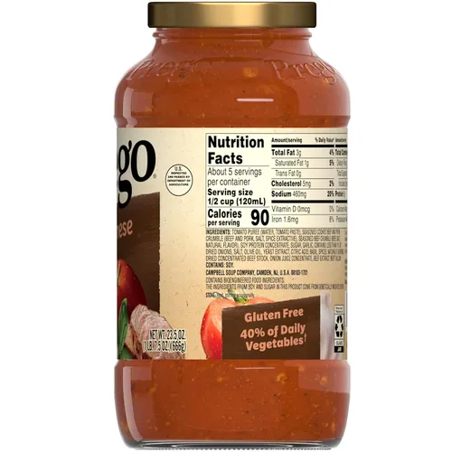 Vista 8 de Prego Salsa de carne boloñesa, tarro de 23.5 onzas