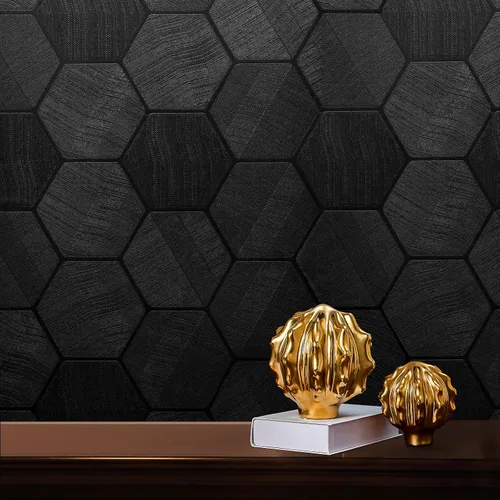 Vista 11 de Papel Tapiz 3D Despegar y Pegar Papel de Contacto Negro 15.7'' X 118'' Papel de Pared Amigable para Inquilinos Papel Tapiz PARA Gabinetes y Cajones