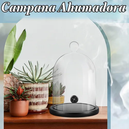Vista 7 de Uiifan 2 piezas de accesorios para pistola de fumar, cúpula de cristal, infusor de cóctel con base de madera para bebidas de whisky, 9.84 x 5.91