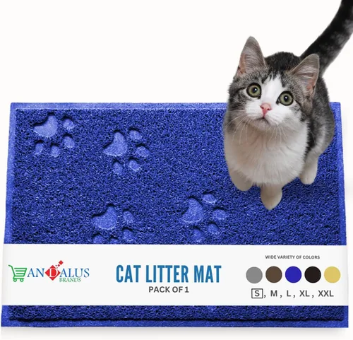 Vista 40 de Andalus Tapete Pequeño para Arena de Gatos, Paquete de 2 - Impermeable, Antideslizante y Fácil de Limpiar, Tapete para Caja de Arena de Gatos