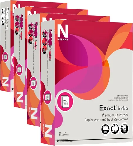 Vista 4 de Neenah Exact Index papel tarjeta, 110 libras, 8,5 x 11 pulgadas, 250 hojas, Gris
