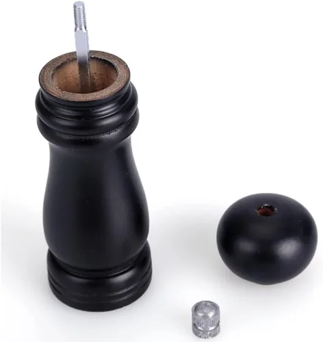 Vista 5 de Molinillo de pimienta de madera, coctelera de sal de madera, molinillo de sal y pimienta, molinillo de grosor profesional manual para especias