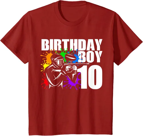Vista 43 de Camiseta de 10 años de antigüedad, fiesta de cumpleaños para niños, Negro, S