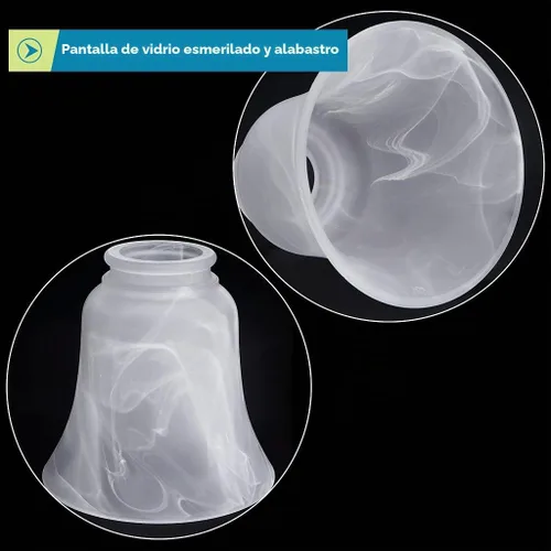 Vista 5 de Skelang 2 piezas de pantalla de luz para ventilador de techo, pantalla de lámpara de labios, repuesto de globos de luz con forma de campana, alabaste