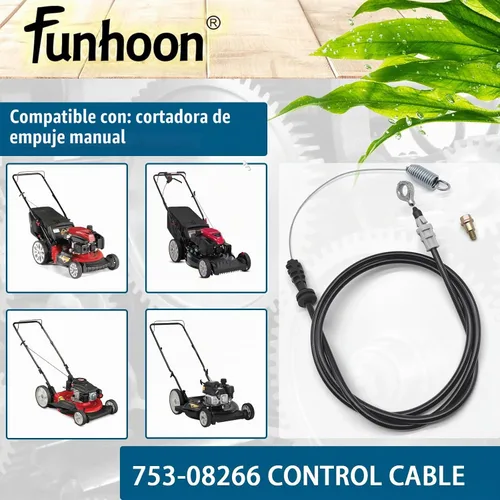 Vista 5 de Funhoon Cable de control 753-08266 de 61 pulgadas para MTD Craftsman Cub Cadet CC760 CC760ES Troy-Bilt 946-04610 746-04610 Cable de control de hoja