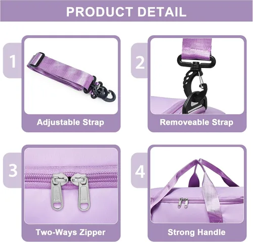 Vista 339 de Pequeña bolsa de gimnasio para mujer, bolsa de viaje con compartimento para zapatos