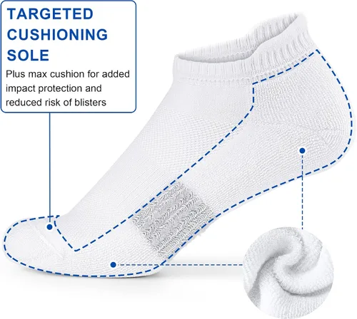 Vista 3 de Amutost Calcetines tobilleros para mujer, atléticos para correr, cómodos, acolchados, 356 pares