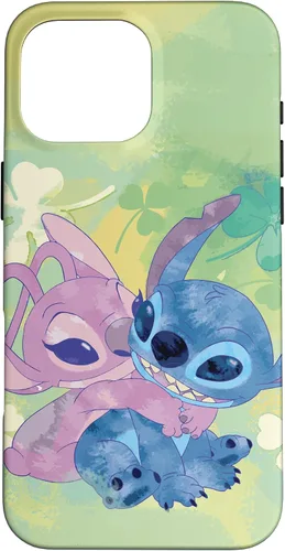 Vista 19 de Disney Stich and Angel Shamrock - Carcasa para iPhone 17, color verde