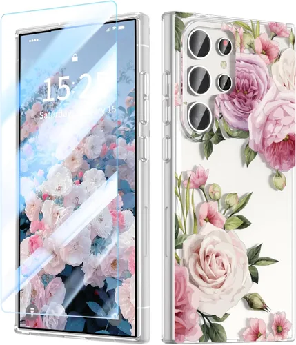 Vista 23 de MILPROX Funda para Samsung Galaxy S25 - Cubierta Slim Fit Floral S-25, Elegante Diseño de Flores Femenino, Carcasa Protectora Linda Ultra-Delgada