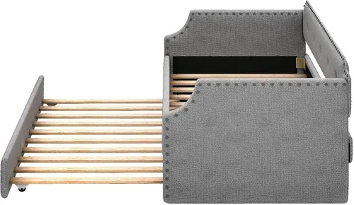 Vista 7 de Harper & Bright Designs Sofá cama doble con nido, sofá cama tapizada con nido, sofá cama nido tamaño individual para dormitorio, sala de estar,