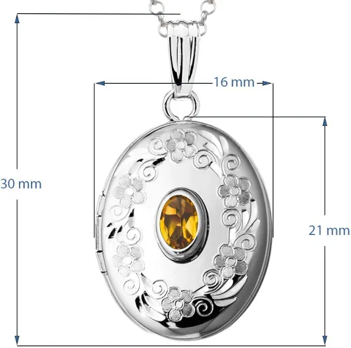 Vista 2 de Finejewelers - Collar con colgante de piedra de nacimiento de plata de ley