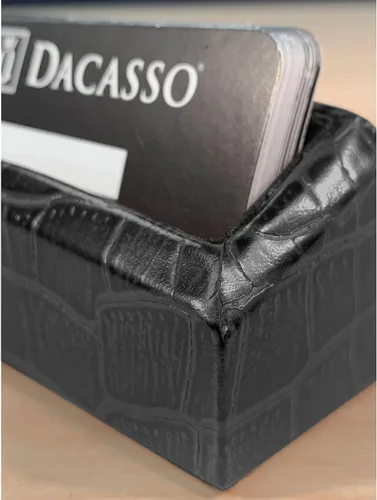 Vista 8 de Dacasso Tarjetero de piel con relieve de cocodrilo negro