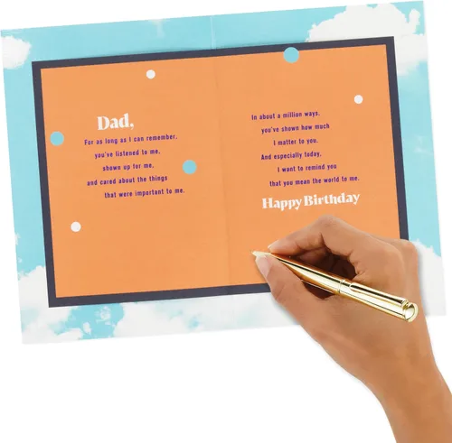 Vista 6 de Hallmark Tarjeta de cumpleaños para papá (You Mean The World To Me)