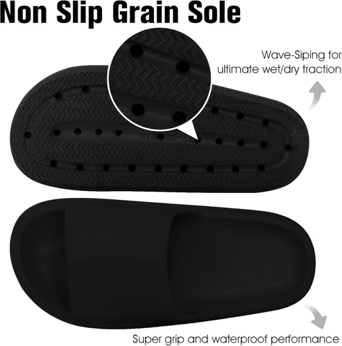 Vista 2 de Athlefit Zapatillas de ducha para baño, antideslizantes, cómodas, acolchadas y gruesas, con plataforma suave, 0