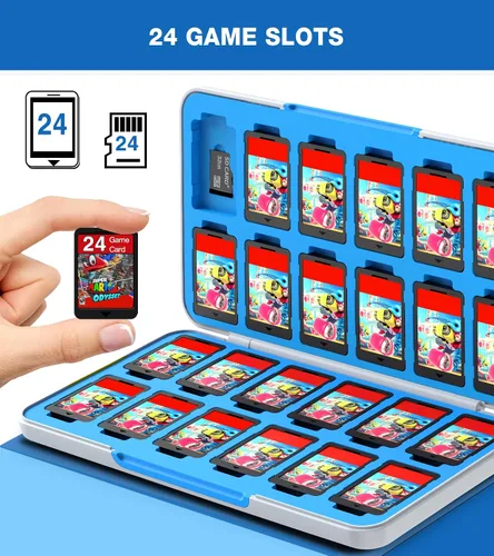 Vista 2 de Switch - Funda de juego compatible con Nintendo Switch Game Switch Game Card Case para 24 cartuchos de juegos con forro suave funda de juego