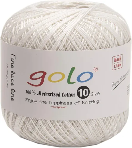Vista 10 de Golo - 3 bolas de hilo de ganchillo tamaño 10, hilo de crochet para tejer a mano 102