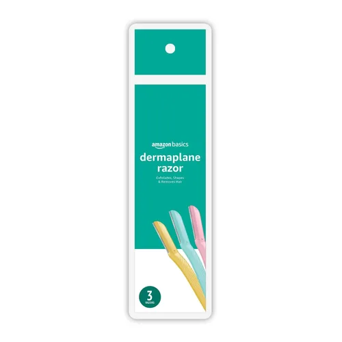 Vista 4 de Amazon Basics - Herramienta multiusos de limpieza de cejas y afeitadora facial para mujer, incluye cubierta de cuchilla, multicolor, 3