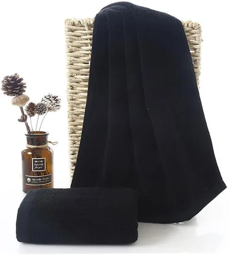 Vista 3 de JININQ Toallas de mano de 2 piezas de 700 GSM, 100% algodón para baño, cocina, belleza, spa, gimnasio, toalla facial para el hogar, toallas Negro