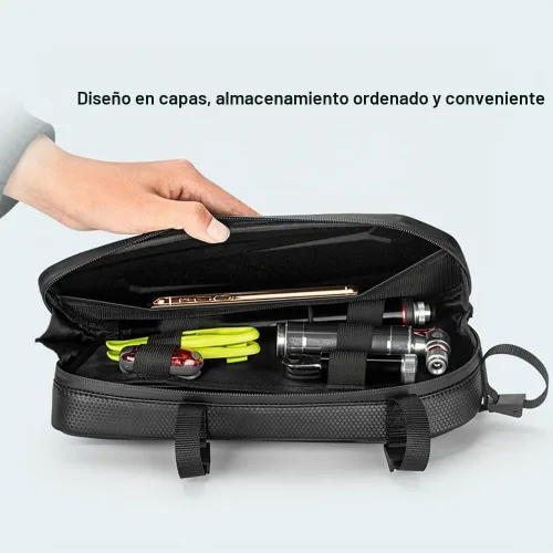 Vista 8 de Bolsa de motocicleta Bolsa impermeable Bolsa de motor de motocicleta de gran capacidad Práctica fácil instalación Triangular Accesorios