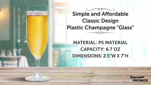 Vista 4 de DISCOUNT PROMOS Juego de 10 copas de champán de plástico, 6.7 oz. – Plástico, Barware, Elegante – Transparente