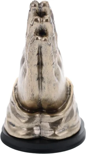 Vista 4 de Top Brass Praying Hands - Estatua de arte espiritual decorativa con acabado de bronce antiguo