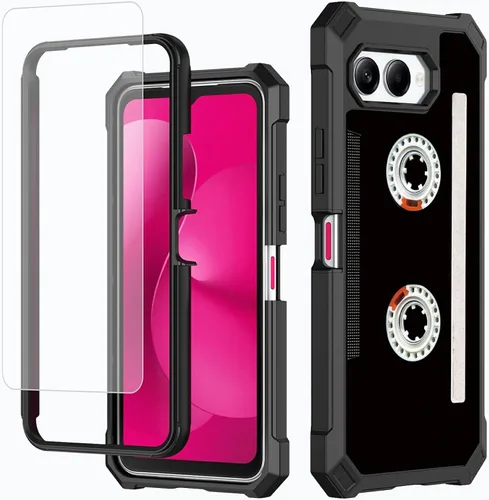 Vista 59 de Funda para T-Mobile Revvl 7 de 6.6 pulgadas con protector de pantalla, policarbonato duro de doble capa resistente y TPU suave a prueba de golpes