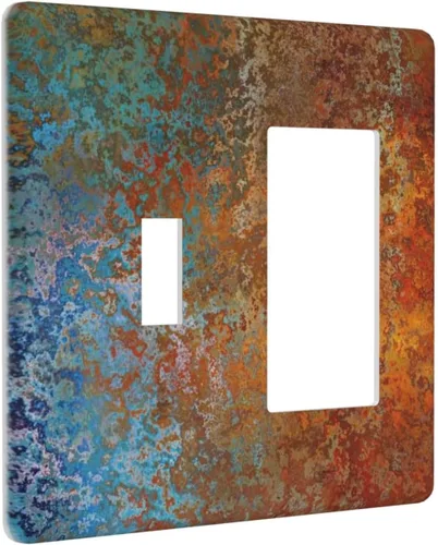 Vista 195 de Placa de Interruptor de Luz de Palanca Única Abstracta en Negro, Blanco y Gris, Cubierta de Tomacorriente, Placa de Pared Decorativa de Un