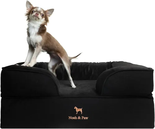 Vista 46 de NOAH & PAW Cama para perros pequeños, 20 x 15 x 8 pulgadas, cama para gatos de interior, espuma viscoelástica ortopédica de cáscara de huevo