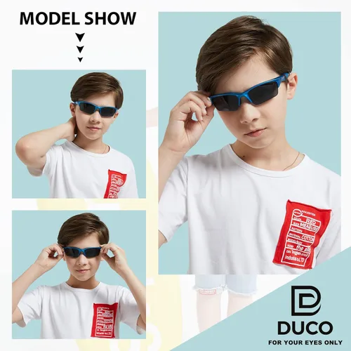 Vista 2 de DUCO K014 - Lentes de sol polarizados para niños y niñas de 4 a 8 años