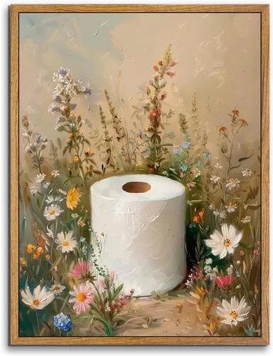 Vista 30 de AtterrirArt Divertido arte de pared enmarcado para baño, 8 x 10 pulgadas, lindo pato en el inodoro, lectura de periódico, decoración de pared