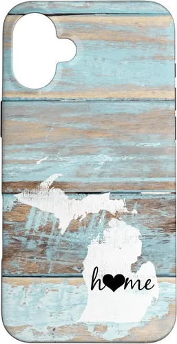 Vista 23 de Michigan Rustic Home Pride US State Distressed Look Case for iPhone 17