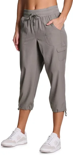 Vista 44 de RBX - Pantalón capri deportivo con cordón,ligero, con bolsillos y estilo cargo, para mujer