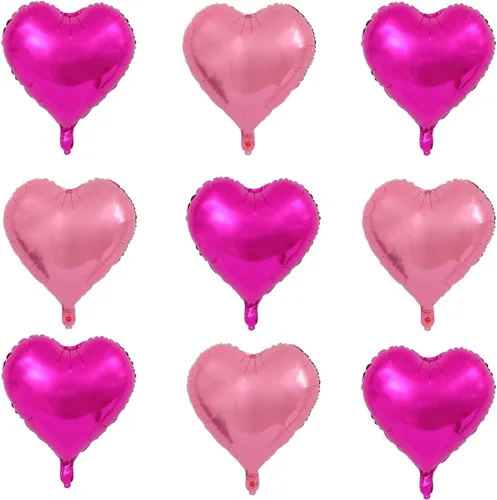 Vista 13 de Giga Gud 30 globos de papel de aluminio, de 18 pulgadas, rosa intenso y rosa macarrón, con tema de amor, perfectos para proponer matrimonio, boda