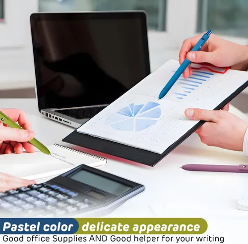 Vista 6 de 5 bolígrafos retráctiles de gel retro, bolígrafos de tinta negra de secado rápido, 0.5mm de punta fina con escritura suave y estética, bolígrafos