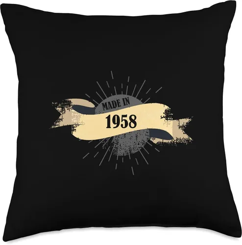 Vista 4 de Made in 1958 Birthday Gift 65 years Retro 65th birthday Throw Pillow