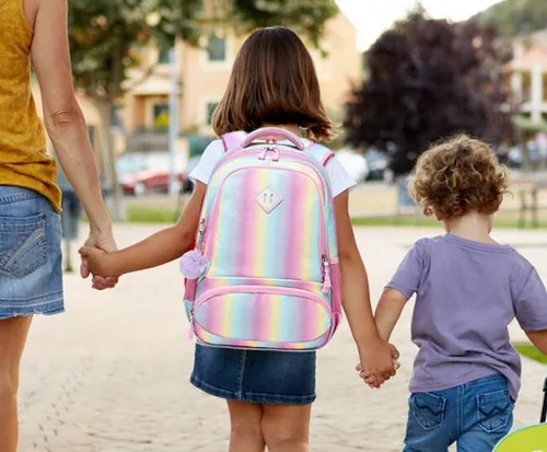Vista 7 de Meisohua Mochilas escolares para niñas, mochila de unicornio con bolsa de almuerzo y estuche para lápices, juego de bolsas escolares 3 en 1