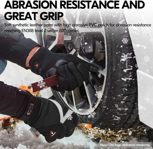 Vista 4 de Vgo...-4°F Coldproof&Waterproof&Windproof Winter Work Gloves(SL8777FW) synthetic leather, C100 insulation,touchscreen,high